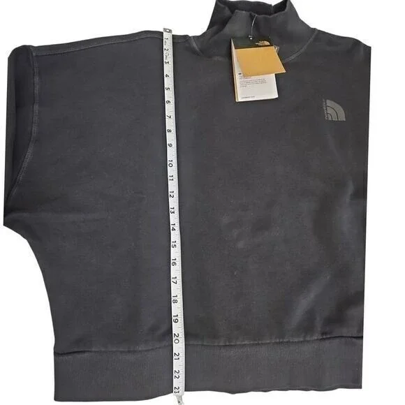 The North Face Black Mock Neck Cropped Sweatshirt Minimalist Athleisure Women XL - Picture 6 of 7